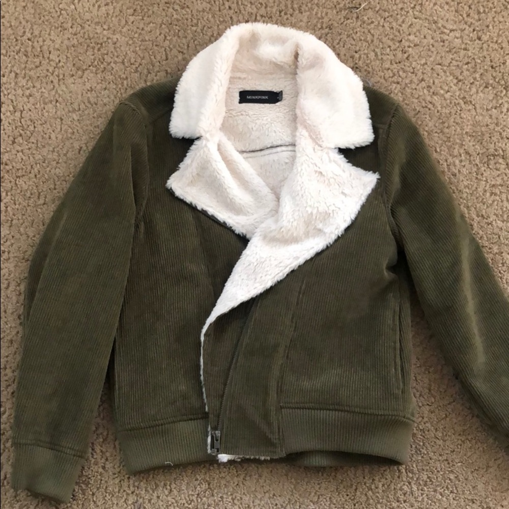 Minkpink Corduroy Jacket - Olive Green